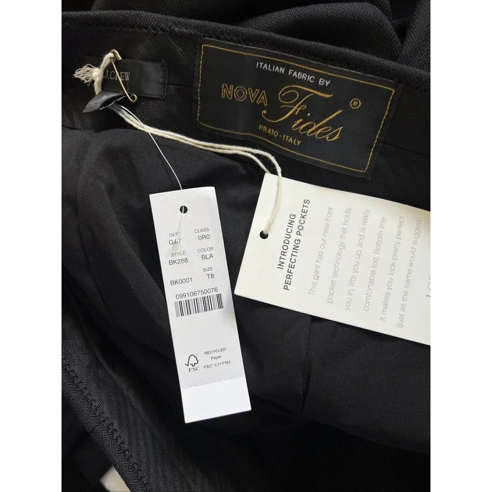 J.CREW NOVA Fides Willa Black Full Length Flare Pants Size 8T NWT Trousers